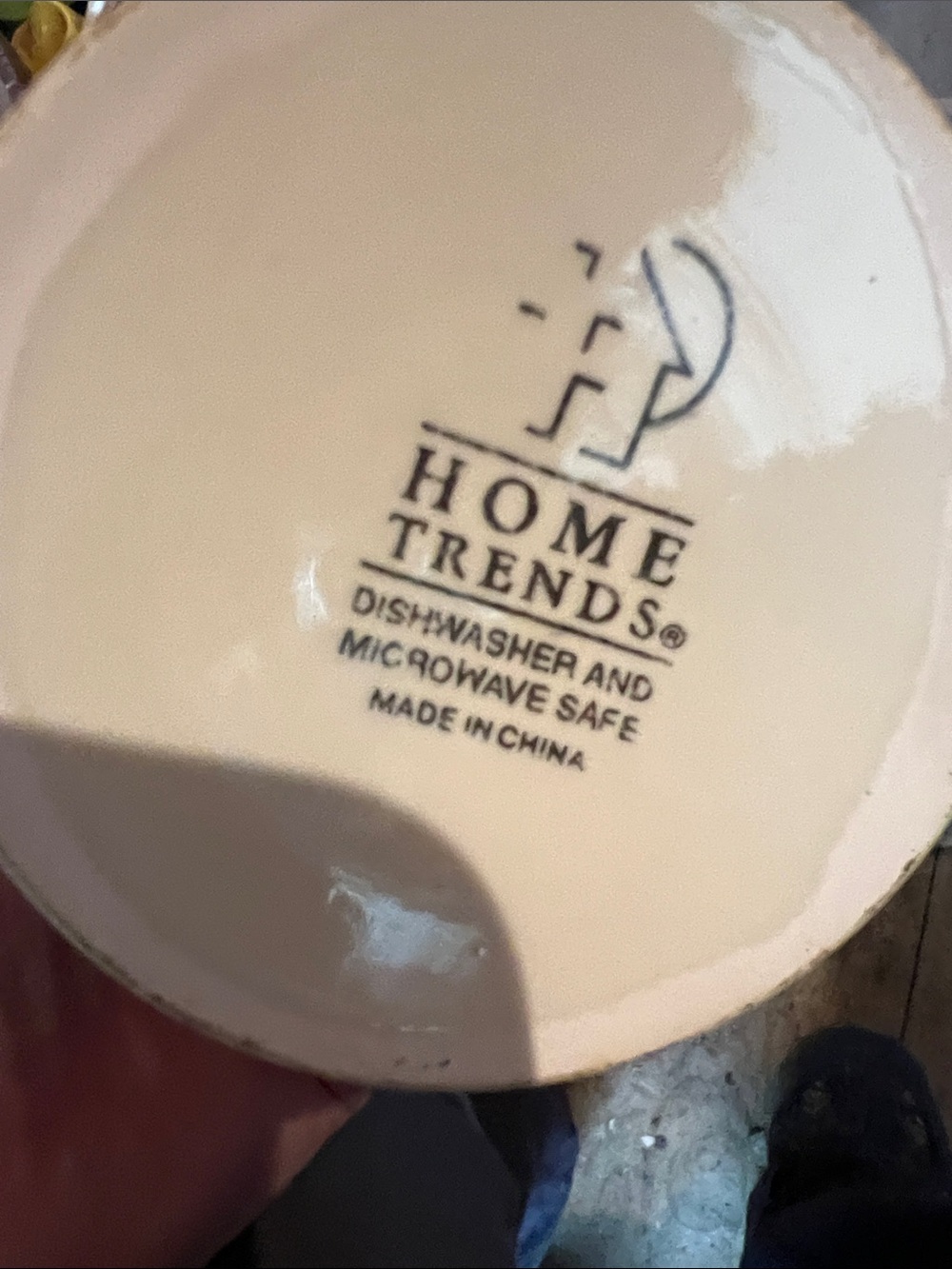 Home Trends Ceramic Dish - Cream and Black Logo